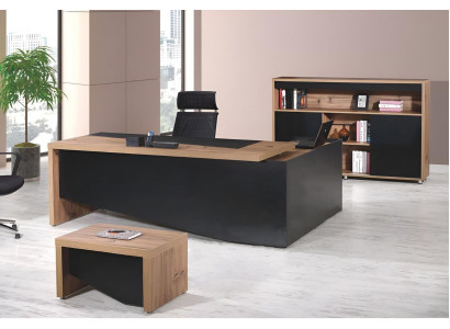 Büromöbel Komplettbüro Eckbürotisch Büro Bürotisch 3tlg Holz Schwarz