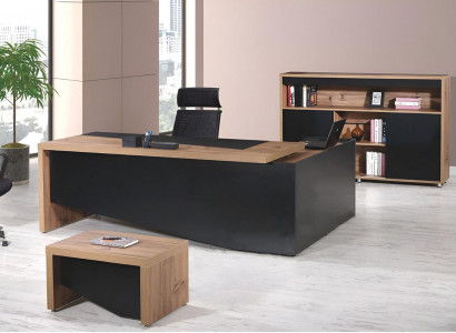 Büromöbel Komplettbüro Eckbürotisch Büro Bürotisch 3tlg Holz Schwarz