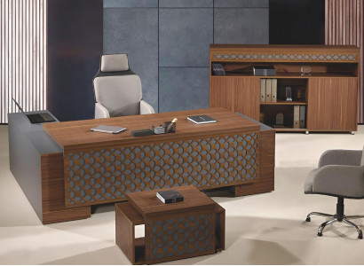 Eckbürotisch Komplette Büro Bürotisch Set 3tlg Holz Braun Büromöbel