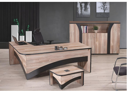 Büromöbel Komplettbüro Eckbürotisch Büro Bürotisch 3tlg Holz Braun
