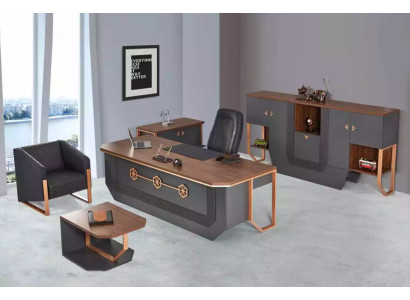 Büromöbel-Set Luxus Arbeitszimmermöbel Schreibtisch Schränke Couchtisch