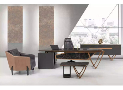 Designer Schreibtisch Büro Einrichtung Luxus Klasse Eckschreibtisch 3tlg