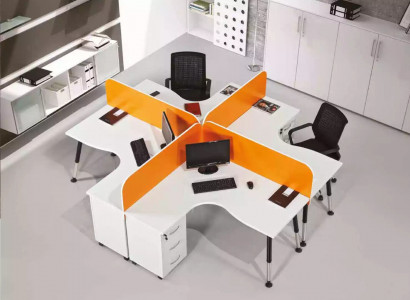 Teamarbeitsplatz Schreibtisch 4 Personen Tisch Counter Team-Schreibtische