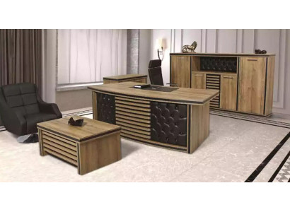Komplettes Büro-Set Schreibtisch Büroschrank Couchtisch Designer Möbel