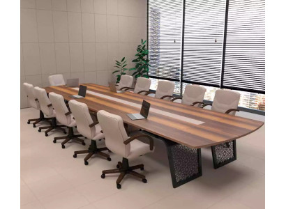 Großer Holz Konferenztisch Büroeinrichtung Besprechungstisch Tische Meeting