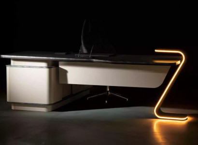Schreibtisch LED Beleuchtet Design Tisch Büro Einrichtung Tische 250cm