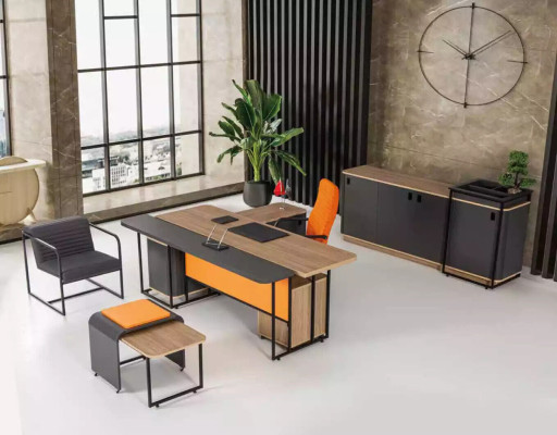 Arbeitszimmer Schreibtisch Büroausstattung Büroschrank Luxus Couchtisch