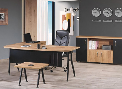 Büro Computermöbel Arbeitstisch Büromöbel Tisch 3tlg Holz Set Schwarz