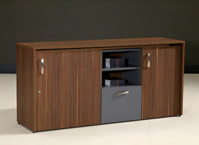 Büroschrank Schreibtisch 2 in 1 Funktions Schrank Tisch Holz Braun Neu