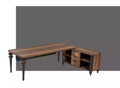 Großer Holz Eckschreibtisch Arbeitszimmermöbel Chef Tische Holzmöbel