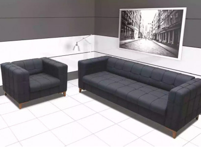 Polster Sitzgruppe Sofas Luxus Couchgarnitur Dreisitzer Sessel Textil 3+1