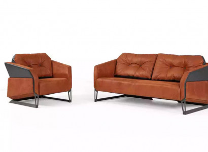 Moderne Sofagarnitur Arbeitszimmermöbel Dreisitzer Büro Sessel Textil 3+1