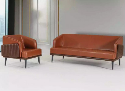 Luxus Office Garnitur Dreisitzer Sessel Arbeitszimmer Garnitur Stoffmöbel