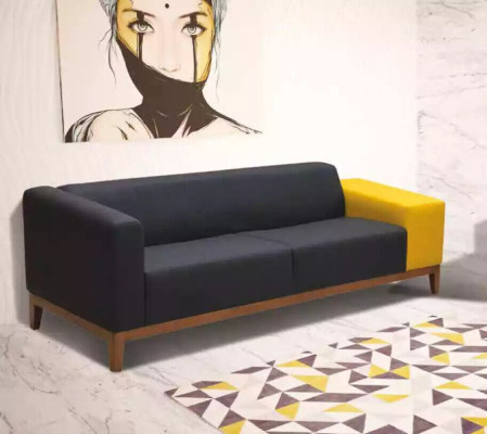 Polstermöbel Graue Sofagarnitur Dreisitzer Sessel Set Arbeitszimmer Set 3+1