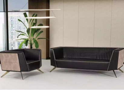 Büromöbel Sofagarnitur 3+1 Dreisitzer Sessel Arbeitszimmermöbel Einrichtung