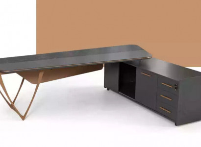 Büromöbel Eckschreibtisch mit Schubladen Moderner Arbeitszimmer Tisch