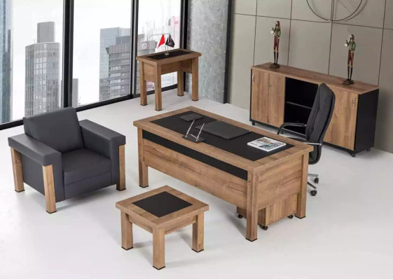Designer Büro Arbeit Zimmer Set Schreibtisch Schrank Komplett Set Möbel 4 tlg