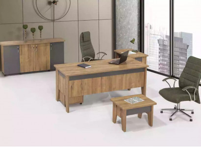 Holzmöbel Arbeitszimmer Set Büromöbel Schreibtisch Büroschrank 4tlg