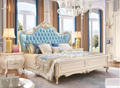 Schlafzimmer set bett und 2 nachttische luxus klassische möbel neu