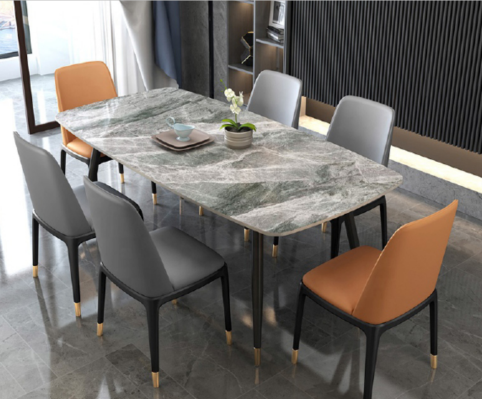 Luxuriöser Esstisch 6x Designer Kunstleder Stühle Stilvolle Essgruppe