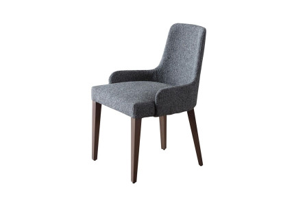 Exclusive Grau Stühl mit Holz braun Füße Design Esszimmer Neuheit