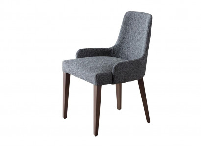 Exclusive Grau Stühl mit Holz braun Füße Design Esszimmer Neuheit