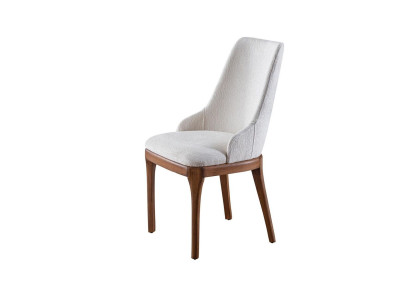 Exklusive Weiße Stühle mit Holz braun Füße Design Esszimmer Neuheit