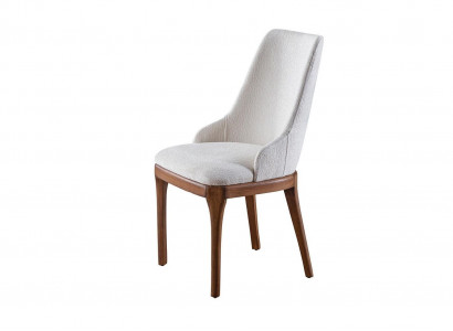 Exklusive Weiße Stühle mit Holz braun Füße Design Esszimmer Neuheit