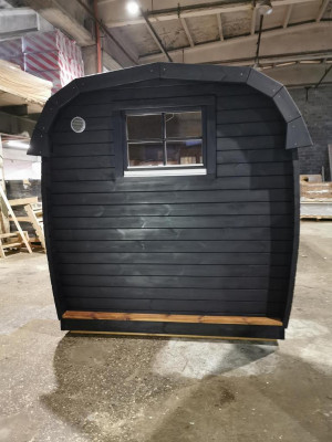 Holzsauna Außensauna Holz Kiefernholz Saunahaus Panorama Zimmer 590x230x260