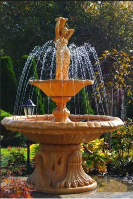 Springbrunnen Garten Teich Brunnen 215cm Steinbrunnen Gartenbrunnen Fontaine Neu