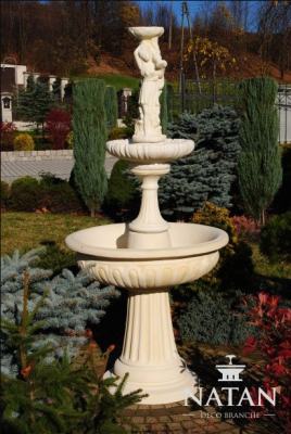 Springbrunnen Garten Teich Brunnen 199cm Steinbrunnen Gartenbrunnen Fontaine Neu
