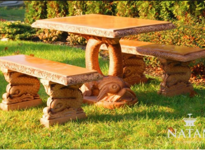 Antik Garten Stil Möbel Rustikal Stein Tische Terrasse Fisch Form Tisch PROSTY