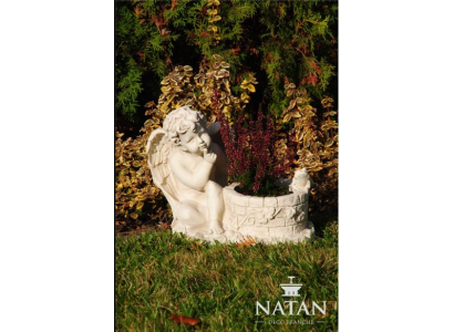 Kasten Blumen Kübel Pflanz Gefäss Grab Schmuck Garten Dekoration Statue Stein