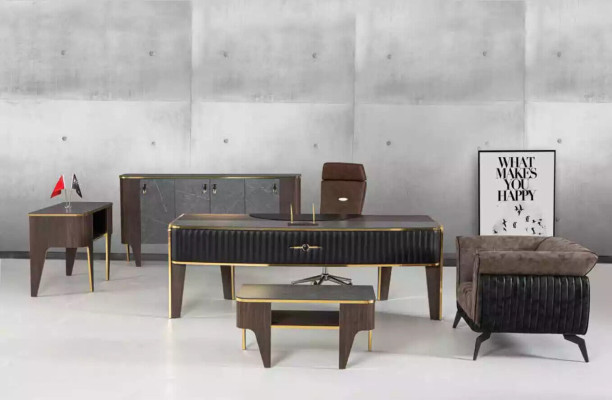 Schreibtisch Mit Schubladen Arbeitszimmermöbel Tisch Luxus Office 220x95