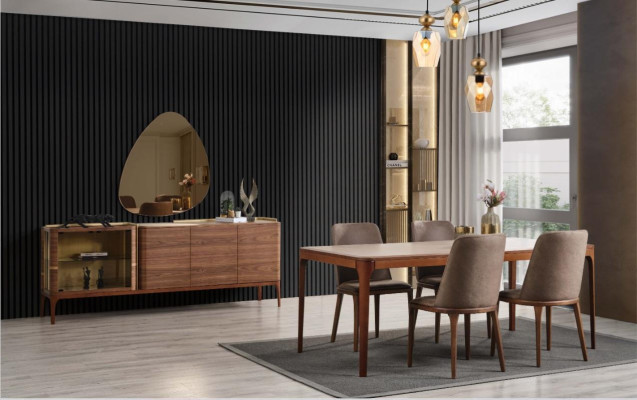 Komplette Esszimmer Essgruppe Essecke Esstisch Stühle 9tlg Holz Braun