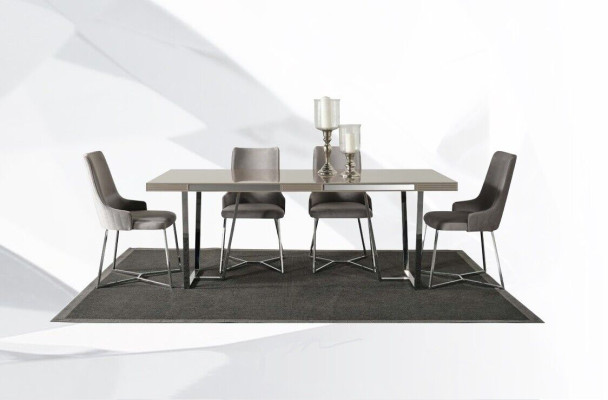 Essecke Esszimmer Gruppe Essgruppe Esstisch Stühle 7tlg Holz Grau