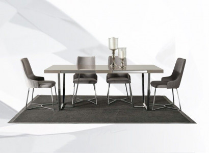 Essecke Esszimmer Gruppe Essgruppe Esstisch Stühle 7tlg Holz Grau