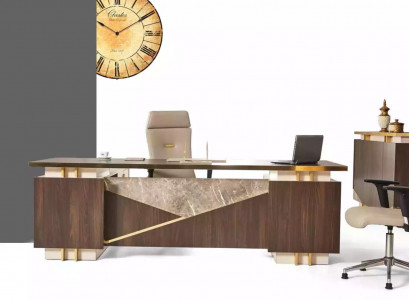 Eckschreibtisch Luxus Edelstahlmöbel Arbeitszimmer Büro Schreibtisch Neu