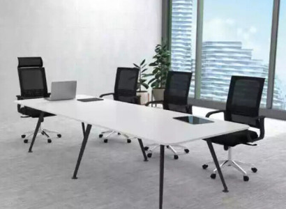 Weißer Besprechungstisch Konferenztisch Arbeitszimmer Einrichtung Stil