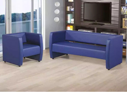 Blaue Komplette Sofagarnitur Büroeinrichtung Luxus Polstergarnitur 2+1