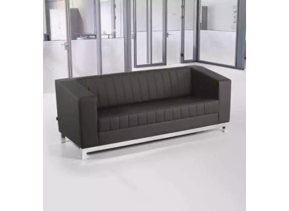 Moderne Schwarze Couch Dreisitzer Polstercouch Arbeitszimmer Möbel Luxus