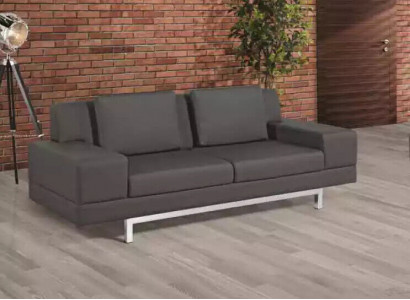 Graues Sofa Moderner Dreisitzer Arbeitszimmer Polstercouch Textilmöbel