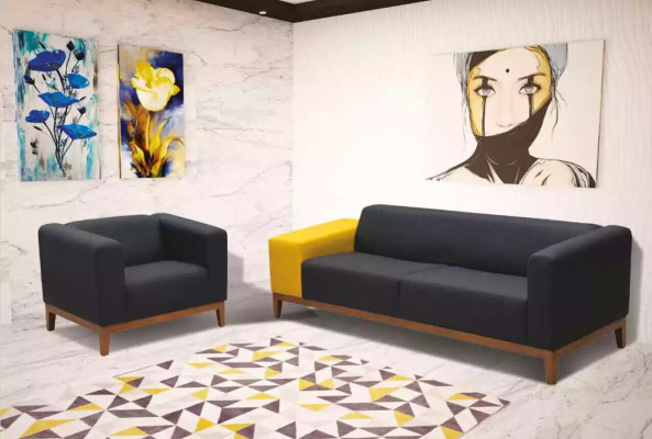 Dreisitzer Sofa Couch Arbeitzimmer Luxus Möbel Textil Polstersofa