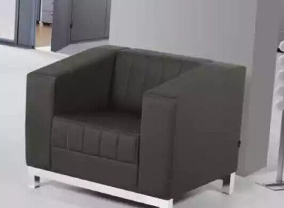 Grau Sessel Büro Möbel Sitz Polstersessel Textil Arbeitzimmer Lehnstuhl