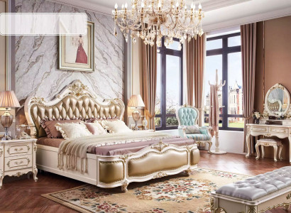 Schlafzimmer Set Klassischer Designer Holzmöbel Luxus neu 8tlg