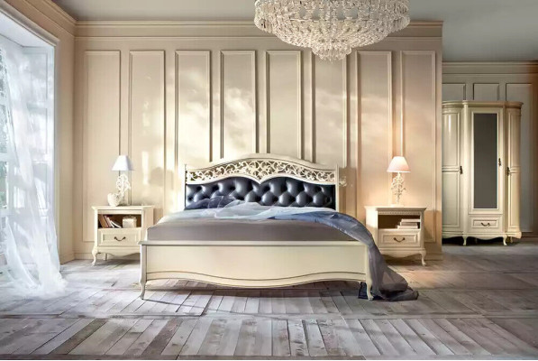 Bett Möbel Design Betten weiß Doppelbett Luxus Schlafzimmer Holz