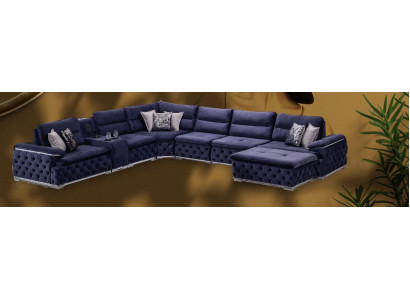 Ecksofa U-Form Chesterfield Sofa Wohnzimmer Möbel italienischer Stil