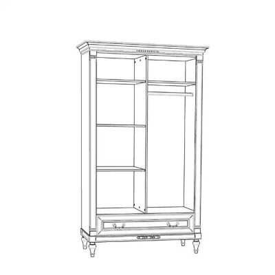 Kleiderschrank Schlafzimmer Schrank Antik Stil Barock weiß Schränke