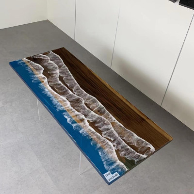 Modern Esstisch Epoxy Möbel Designer Tisch Epoxidharz Tische 121x51cm