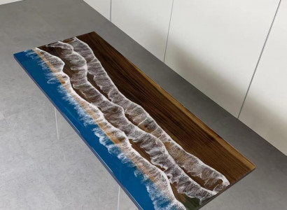 Modern Esstisch Epoxy Möbel Designer Tisch Epoxidharz Tische 121x51cm